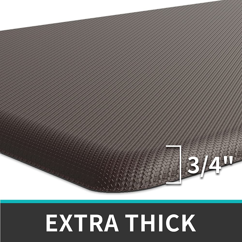 Dexi Anti Fatigue Kitchen Mat, 3/4 Inch Thick, Stain Resistant, Padded Cushioned Memory Foam Floor Comfort Mat For Home, Garage